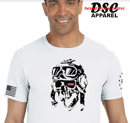 DSC--PILOT SKULL--DESERT STORM CARTEL SHORT SLEEVE T-SHIRT
