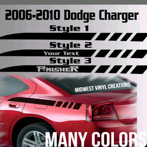Dodge Charger rear stripe decal sticker set plus free gift