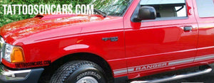 Ford ranger all years lower stripe decal set plus free gift.