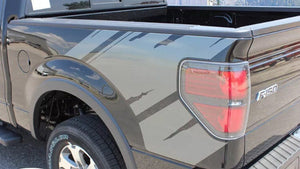 2008-2023 Ford F-150 truck bed raptor style corner decal set.