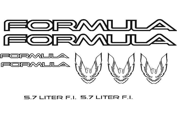 Pontiac formula Firebird Trans Am decal set all years