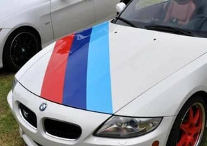 Bmw all years all models hood BMW stripes decal kit