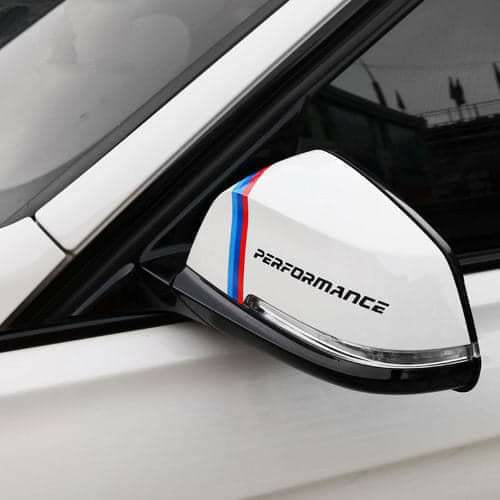 Bmw performance and stripes mirrors decal kit for all year all models