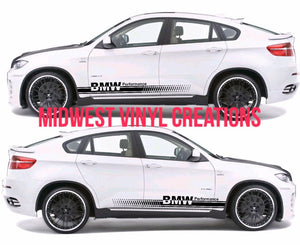 All year BMW X3 BMW X5 BMW X6 325 625 740 660 125 rocker side stripe decal sticker set plus free gift