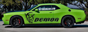 Dodge Challenger demon side decal set plus free gift
