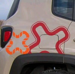 Jeep renegade rear side panel logo 2 color decal ser kit. Many color combos