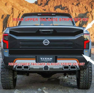 2017-2019 nissan titan rear tailgate blackout decal set kit