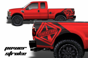 Ford Power stroke truck bed decal set