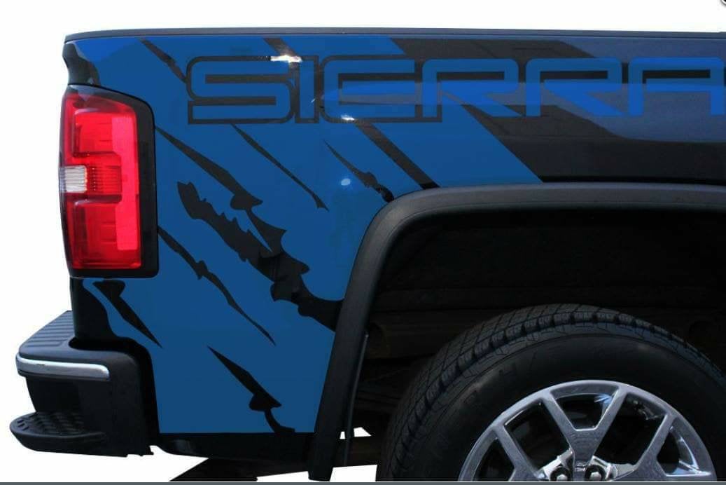 Gmc Sierra truck bed corner decal set kit. Custom made for all years.