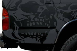 1992-up toyota tacoma truck bed corners evil skull decal set kit.