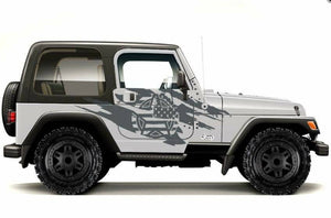 Jeep side military style ripped decal set kit.