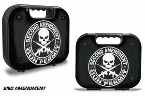 Second amendment gun case decal set 2pc many colors available.