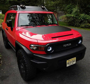 Toyota FJ Cruiser hood blkout decal kit. Many colors available.
