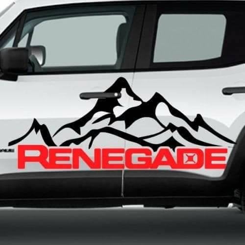 2015-2019 jeep renegade side large 2 color montain logo decal kit