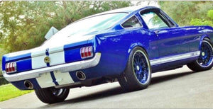 Mustang gt 350 classic racing stripe decal kit and lower side stripe kit. Available in many colors.