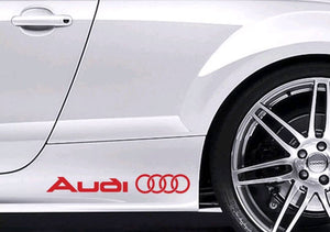 Audi lower lower word & logo decal kit. Available in many colors