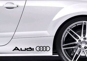 Audi lower lower word & logo decal kit. Available in many colors