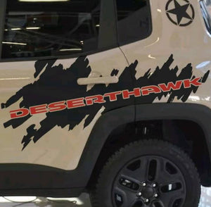 2015-2019 Jeep renegade desert hawk rear 2 color side logo decal set. Many color combos.