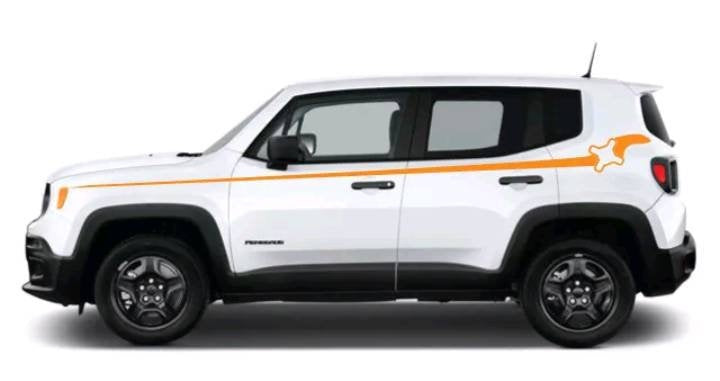 Jeep renegade all years upper body pinstripe logo decal kit.many colors available