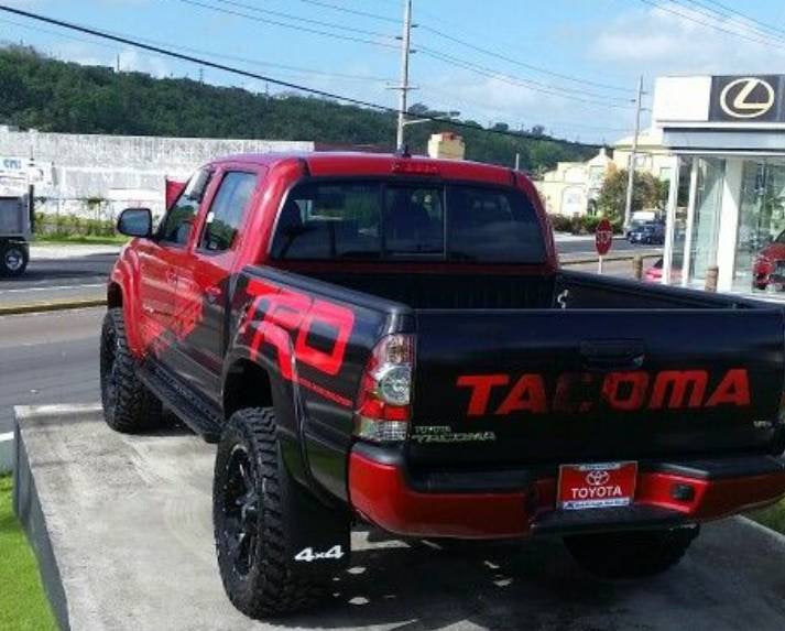 2010 and up toyota tacoma side body and tailgate blackout decal set kit.many colors available