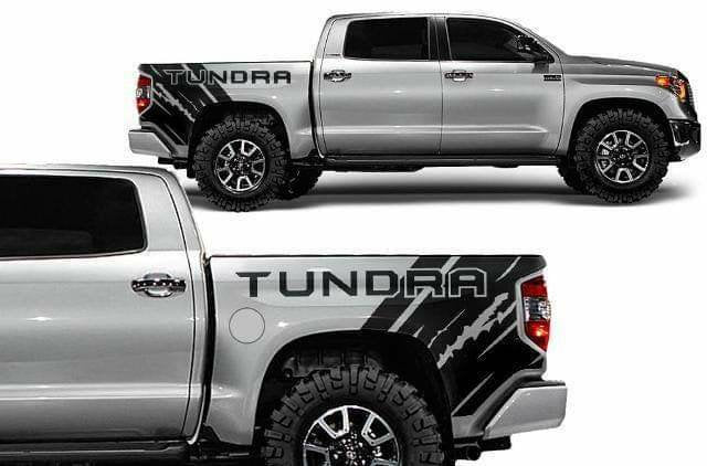 Toyota Tundra rear truck bed decal set kit.