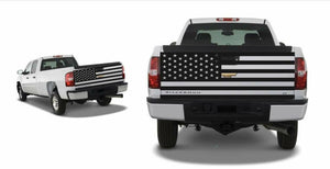 Chevy Silverado tailgate american flag tailgate decal kit. Available in many colors.
