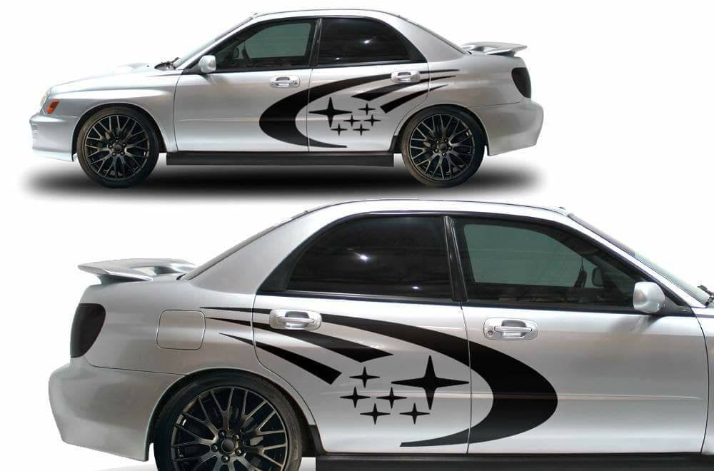Subaru wrx side body decal set kit. Many colors available