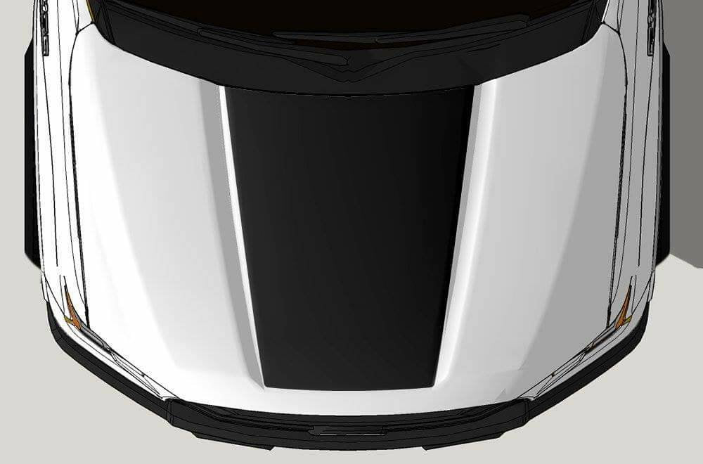 2015-2019 ford f-150 center w/accent stripe hood decal kit.