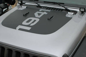 Jeep wrangler 1941 hood blkout decal kit. Many colors available.