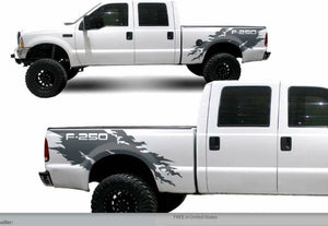 All years ford f250 f350 splash truck bed decal set kit. Many colors available.