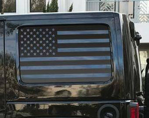 Jeep side window flag decal kit. Available for all years and in many colors.