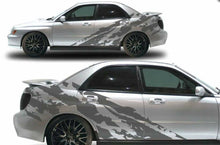 Load image into Gallery viewer, Subaru wrx sti shreaded side bode decal design kits available. In many colors