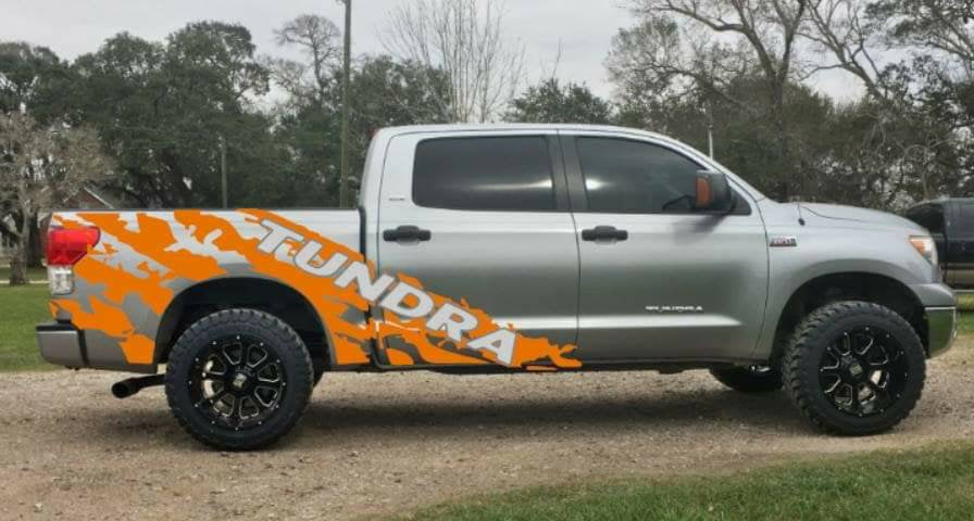 Toyota tundra ripped custom side truck bed decal kit.