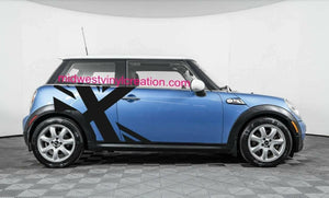 Mini cooper side flag decal kit for all models and all colors
