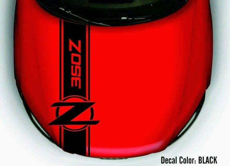 Nissan 350z 370z fairlady hood stripe decal kit. Many colors available