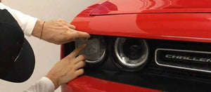 Dodge challenger hellcat head headlight decal kits. Many colors available.