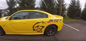 Dodge charger 2 color combo srt hellcat head decal kits.