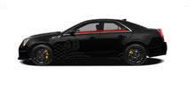 Load image into Gallery viewer, Cadillac ctz ctsv side checkored flag and numberplate side decal kits many colors available.
