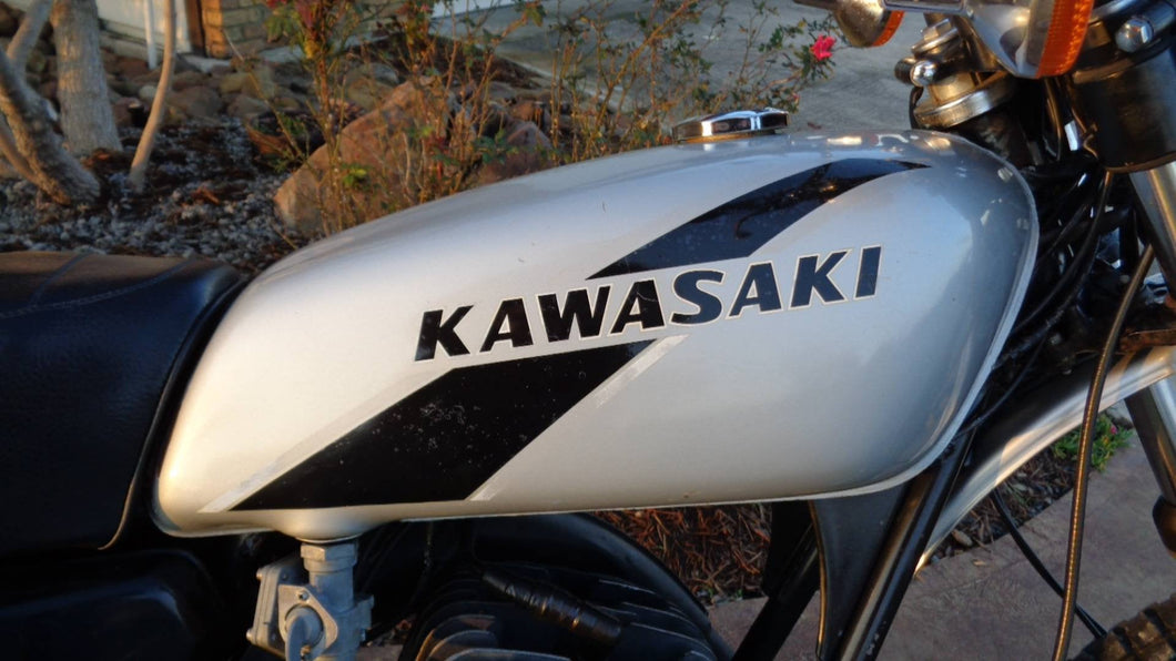 Motorcycle Kawasaki gas tank decal set. Many colors available