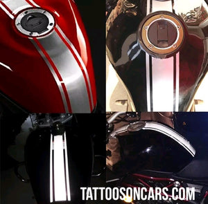 Universal motorcycle racing stripe gas tank decal sticker set plus free gift