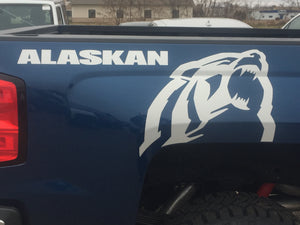 Chevy Silverado hd Alaskan custom bear edition truck bed decal set