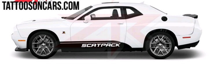 Dodge Challenger scat pack lower side stripe decal set plus free gift