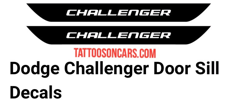 Dodge Challenger door sill decal set plus free gift