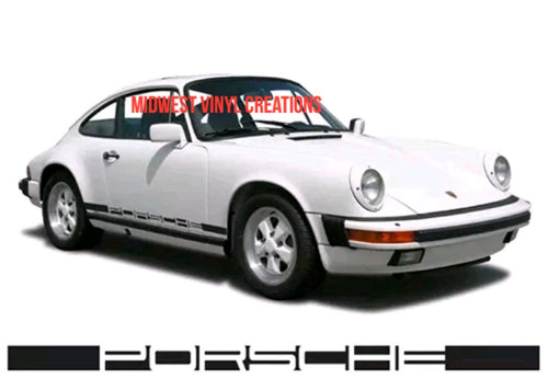 Porsche rocker decal sticker set plus free gift