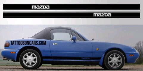 Mx5 Mazda Miata side stripe decal set plus free gift