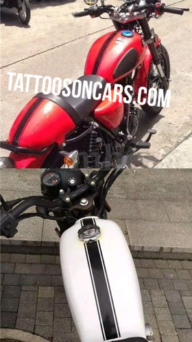 Universal motorcycle gas tank & fender vinyl decal sticker set plus free