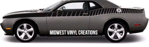1950-2018 Dodge Challenger broken racing stripe decal sticker set plus free gift