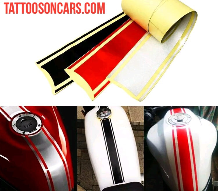Universal motorcycle racing stripe gas tank decal sticker set plus free gift