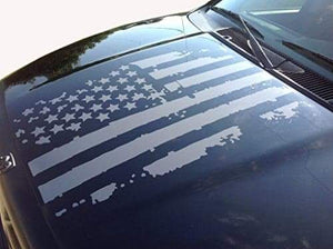 Distressed flag hood decal for all truck models and years.many colors available