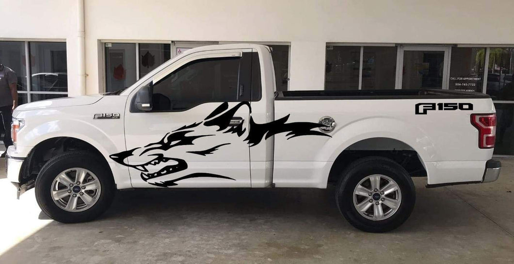 Ford f150 3 decal package large coyote side decals, in matte blk